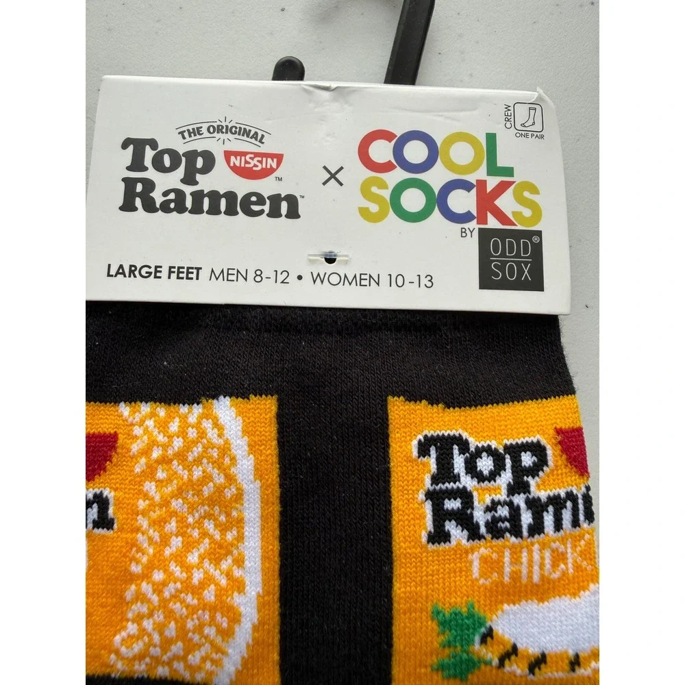New Cool Socks Top Ramen Black Large Novelty Unisex